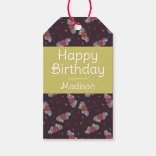 Étiquettes-cadeau Musique Lover Doodles Thème Anniversaire Fête Jaun