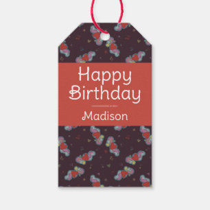 Étiquettes-cadeau Musique Lover Doodles Thème Anniversaire Fête Roug