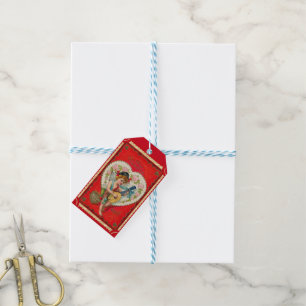 Étiquettes-cadeau musique vintage valentine cupide