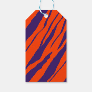 Étiquettes-cadeau MVB Tiger Stripes Design- Orange & Violet