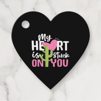 Étiquettes Cadeau My Heart Is Stuck On You Cactus Heartfelt Design 