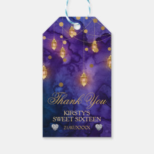 Étiquettes-cadeau Mystic Imaginaire Night Lanterns & Bokeh Sweet 16