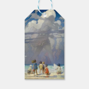 Étiquettes-cadeau N.C. Wyeth Le Géant 1923 Illustration Vintage