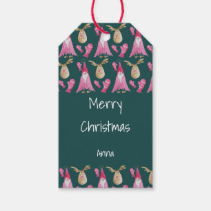 Étiquettes-cadeau Nains De Noël Et Rennes Avec Gants