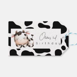 Étiquettes-cadeau naissance de la vache sans sexe
