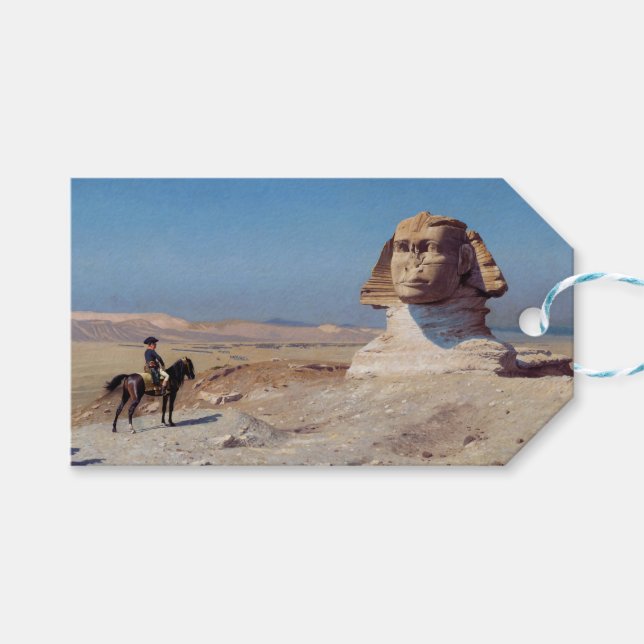 Étiquettes-cadeau Napoléon Bonaparte devant le Sphinx (par Gérôme) (Devant (Horizontal))