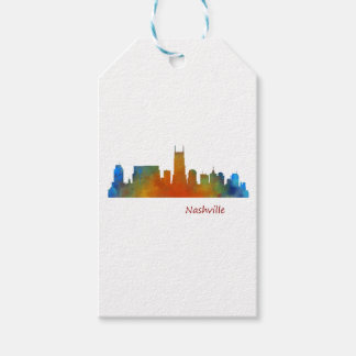 Étiquettes-cadeau Nashville Tennessee Skyline watercolor art v1
