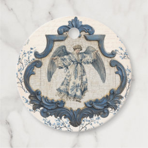 Étiquettes Cadeau Nativité de Toile vintage Ange de Noël