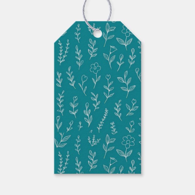 Étiquettes-cadeau Nature botanique des feuilles (Devant)