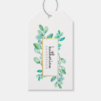 Étiquettes-cadeau NATURE BOTANIQUE moderne aquarelle peinte feuille