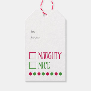 Étiquettes-cadeau Naughty ou Nice Holiday