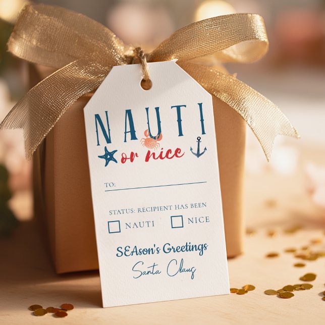 Étiquettes-cadeau Nauti ou Nice Côte Noël (Créateur téléchargé)
