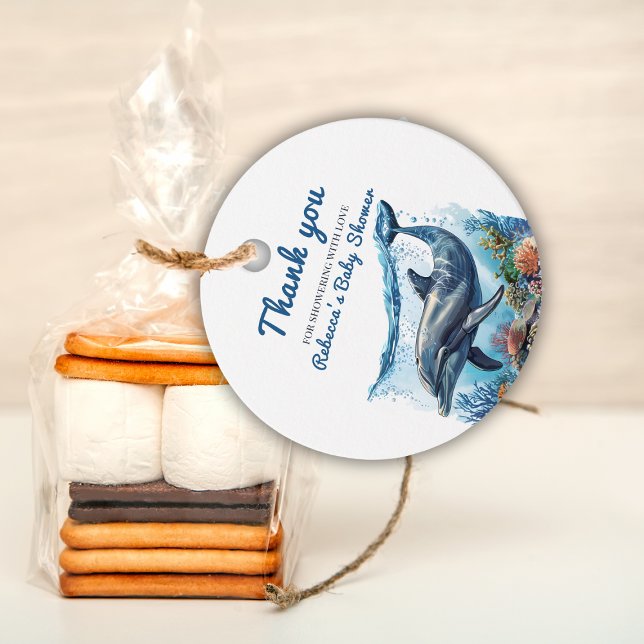 Étiquettes Cadeau Nautical Blue Boy Under the Sea Baby shower (Créateur téléchargé)