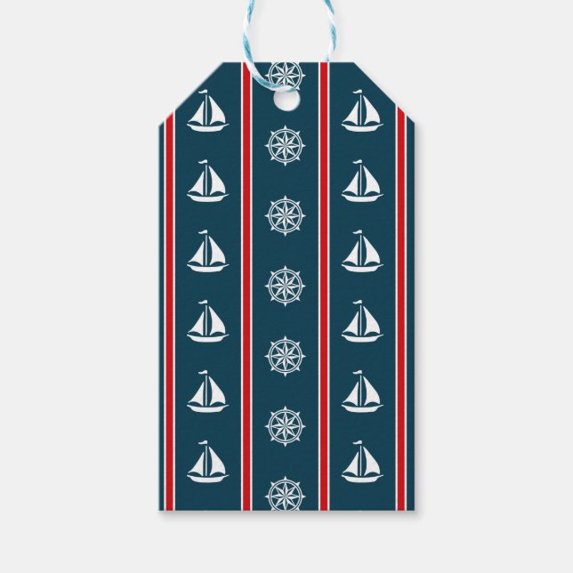 Étiquettes-cadeau Nautical design (Devant)