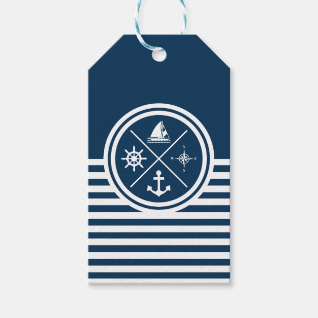 Étiquettes-cadeau Nautical themed design (Devant)