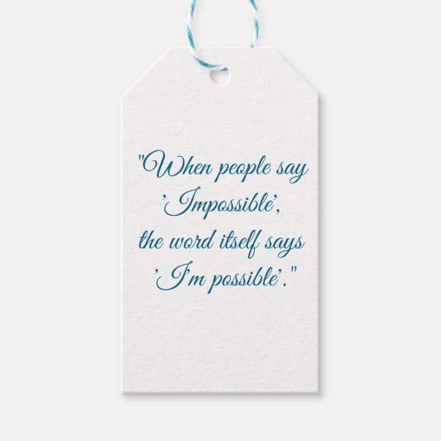 Étiquettes-cadeau Ne dites jamais impossible  (Devant)