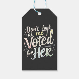Étiquettes-cadeau Ne me regarde pas J'ai voté pour Son Kamala Harris