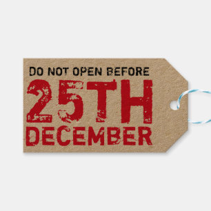 Étiquettes-cadeau Ne pas ouvrir avant le 25 décembre
