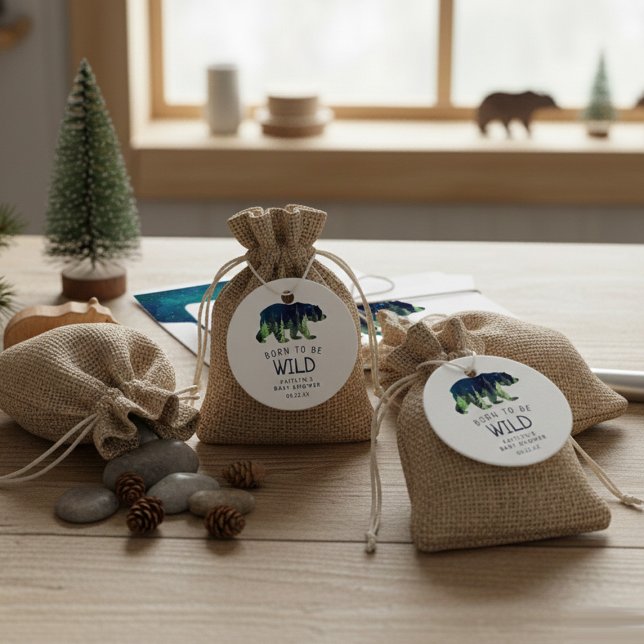 Étiquettes Cadeau Né Pour Être Un Baby shower Sauvage (Créateur téléchargé)