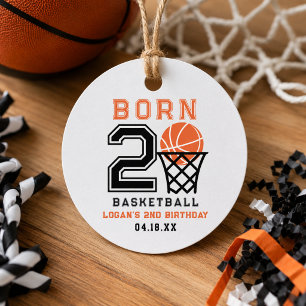 Étiquettes Cadeau Né pour le basket 2e anniversaire du garçon de s