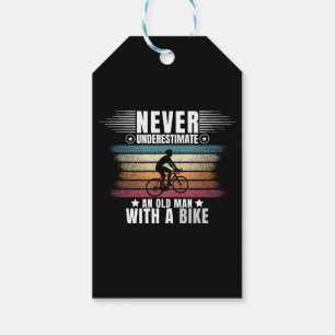 Étiquettes-cadeau Ne sous-estimez jamais un vieil homme à vélo