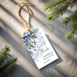 Étiquettes-cadeau Neige amoureuse douche nuptiale hiver faveurs