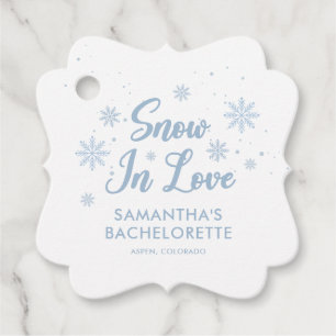 Étiquettes Cadeau Neige Bleue En Amour Bachelorette De Ski D'Hiver