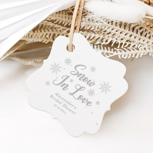 Étiquettes Cadeau Neige d'amour Réception de mariage blanc d'hiver (Créateur téléchargé)