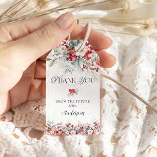 Étiquettes-cadeau Neige en amour Élégante Fête des mariées florale h
