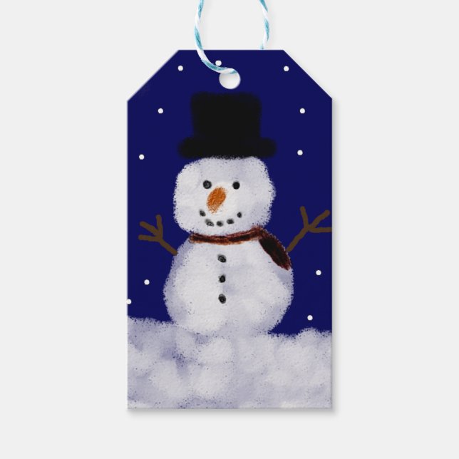 Étiquettes-cadeau Neige Le Snowman (Devant)