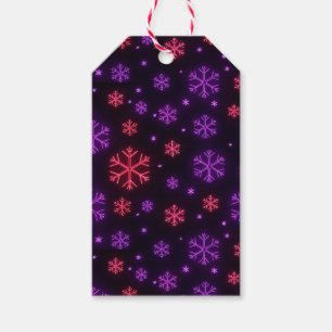 Étiquettes-cadeau Neon Snowflakes