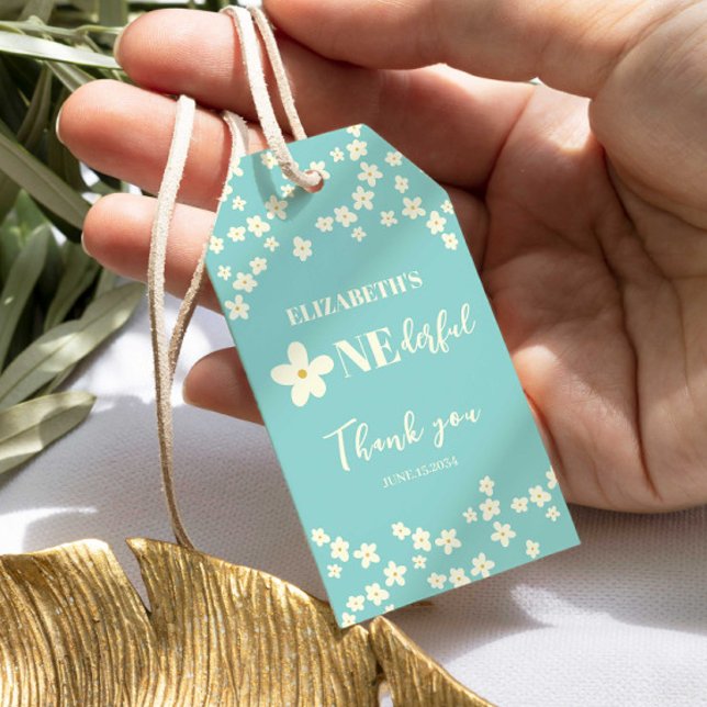 Étiquettes-cadeau N'est-elle pas belle marguerite 1er anniversaire m (Créateur téléchargé)