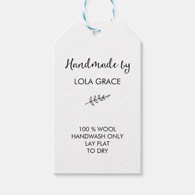 Étiquettes-cadeau Nettoyer noir et blanc (Devant)