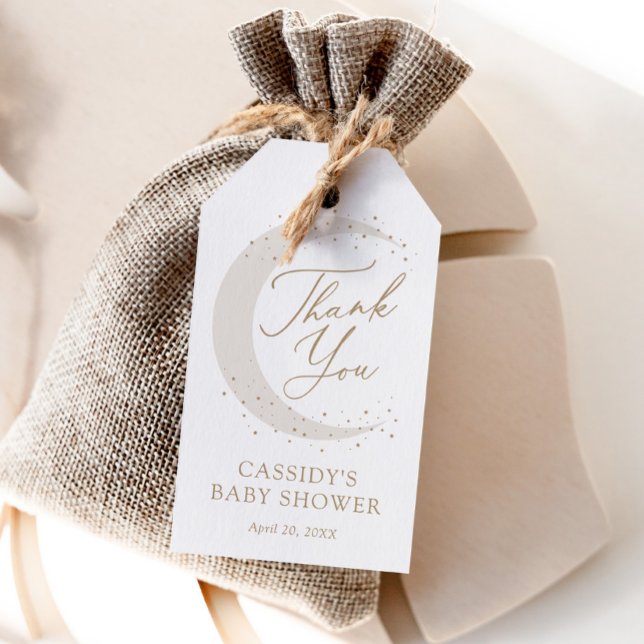 Étiquettes-cadeau Neutre sur le Baby shower de la Lune (Créateur téléchargé)