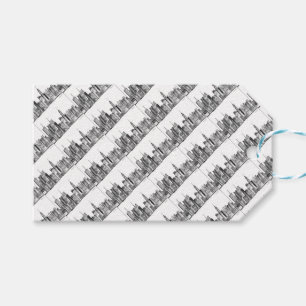 Étiquettes-cadeau New York City Watercolor noir NYC vintage