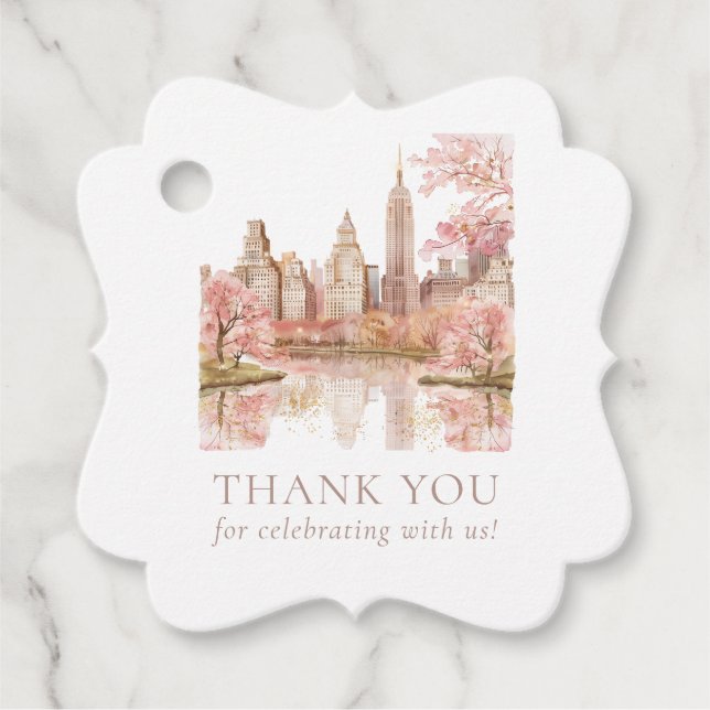 Étiquettes Cadeau New York Destination Mariage photo personnalisée (Devant)