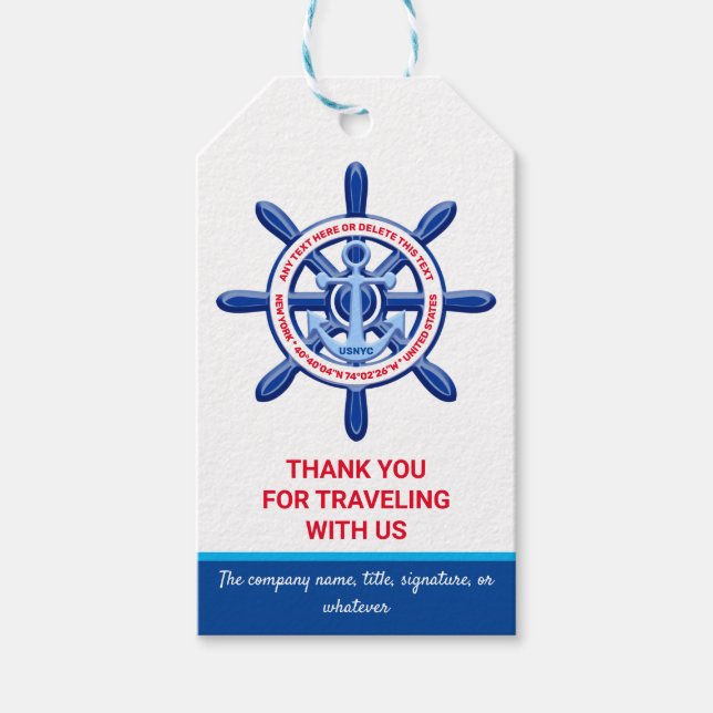 Étiquettes-cadeau New York, États-Unis, Personnalisable, Voyage en m (Devant)