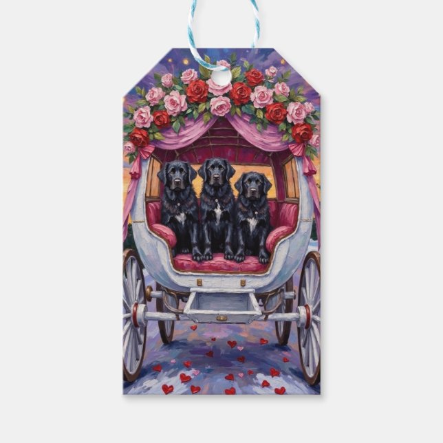 Étiquettes-cadeau Newfoundland Dog Valentine's Day  (Devant)