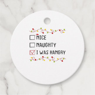 Étiquettes Cadeau Nice Naughty I Was Hangry List Christmas
