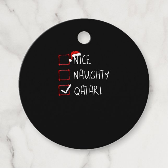 Étiquettes Cadeau Nice Naughty Qatari Christmas Heritage (Devant)