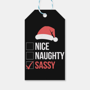 Étiquettes-cadeau Nice Naughty Sassy Liste de Noël