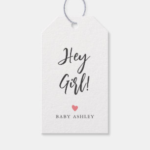 Étiquettes-cadeau N'Importe Quel Coeur Couleur Hey Girl Cadeau Tag,