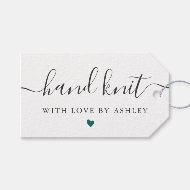 Étiquettes-cadeau N'importe quel Knit couleur main avec amour, fait  (Devant (Horizontal))