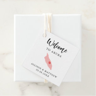 Étiquettes Cadeau N'importe quel sac d'accueil Mariage Aruba couleur