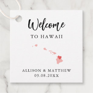 Étiquettes Cadeau N'importe quel sac d'accueil Mariage Hawaii couleu