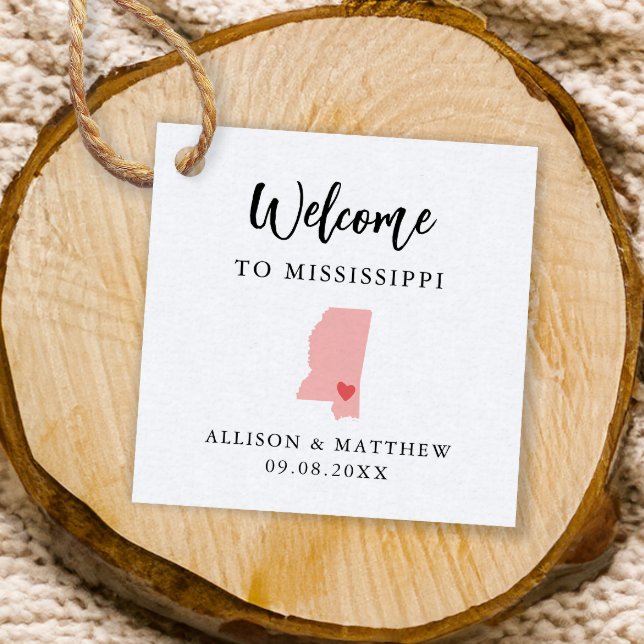 Étiquettes Cadeau N'importe quel sac de bienvenue Mariage Mississipp (Créateur téléchargé)