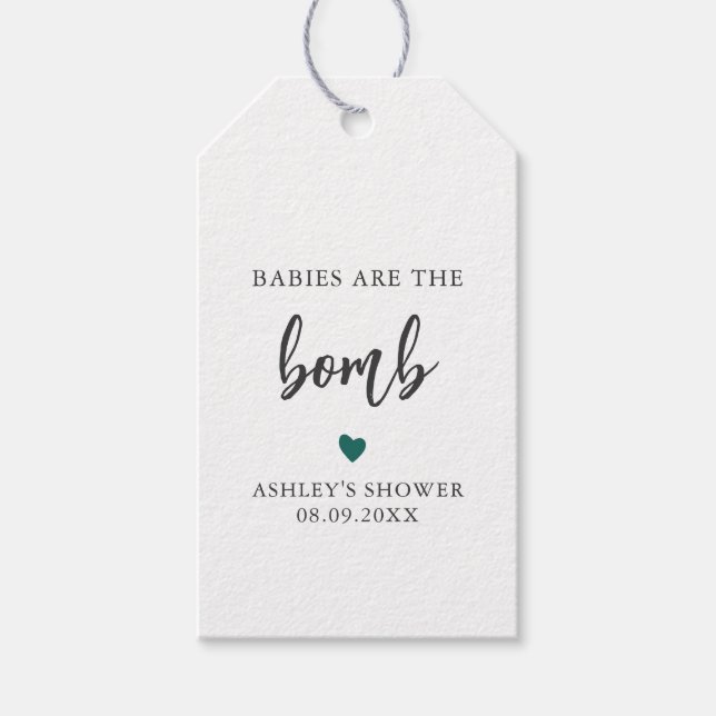 Étiquettes-cadeau N'importe quelle couleur Bébés sont la balise Bomb (Devant)