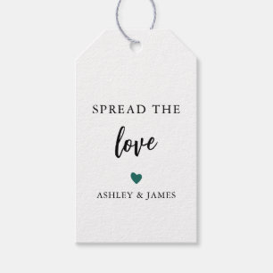 Étiquettes-cadeau N'importe quelle couleur Étaler l'amour, Mariage J