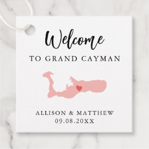 Étiquettes Cadeau N'importe quelle couleur Grand Cayman Mariage Welc