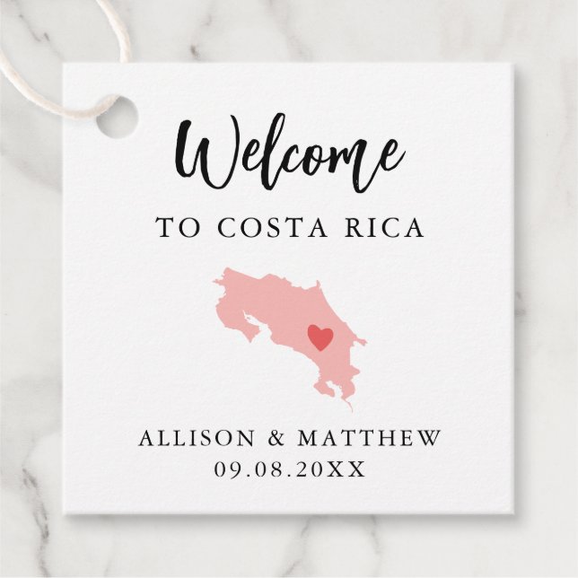 Étiquettes Cadeau N'importe quelle couleur Mariage Costa Rica (Devant)